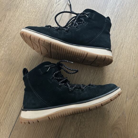 UGG Lakesider Heritage Mid Sneaker Bootie Women’s 9 Black Wool Blend Waterproof - Picture 11 of 16